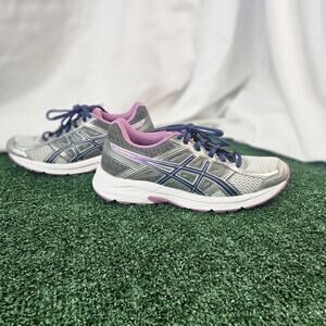 Asics Gel Contend 4 Shoes Womens Size 7.5 Silver Purple Sneakers T765N
